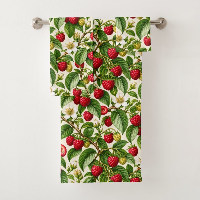 Motif de framboise et de fleur botanique (En situation)