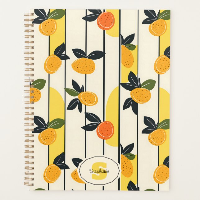 Motif de fruits d'agrumes avec Feuilles verts (2) (Devant)