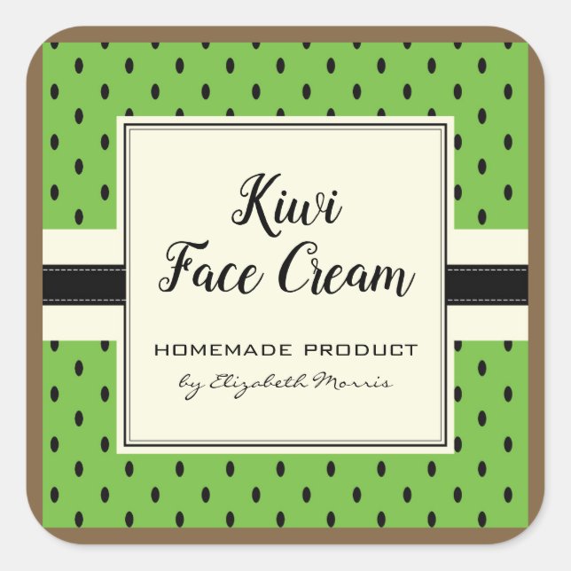 Motif de fruits de Kiwi étiquette de crème facéale (Devant)