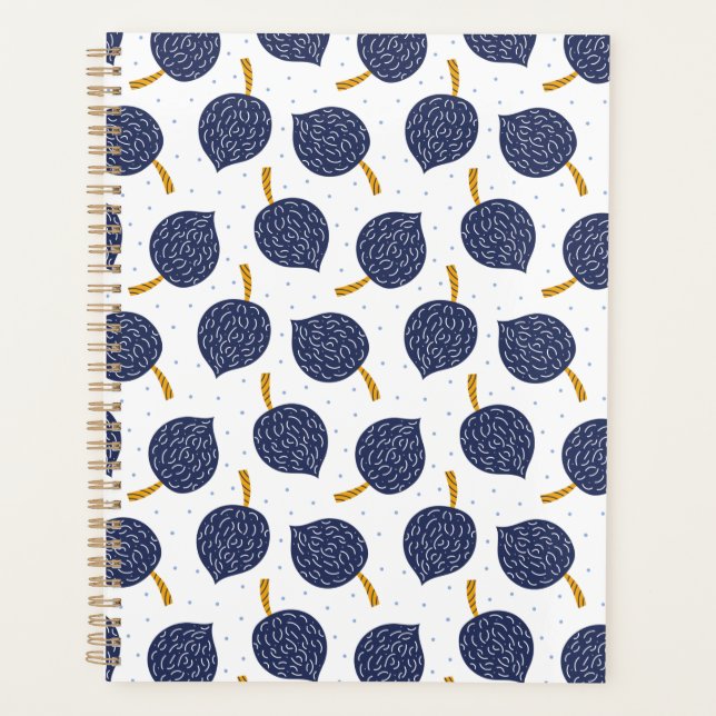 Motif de fruits de la bombe Abstraite bleue marine (Devant)