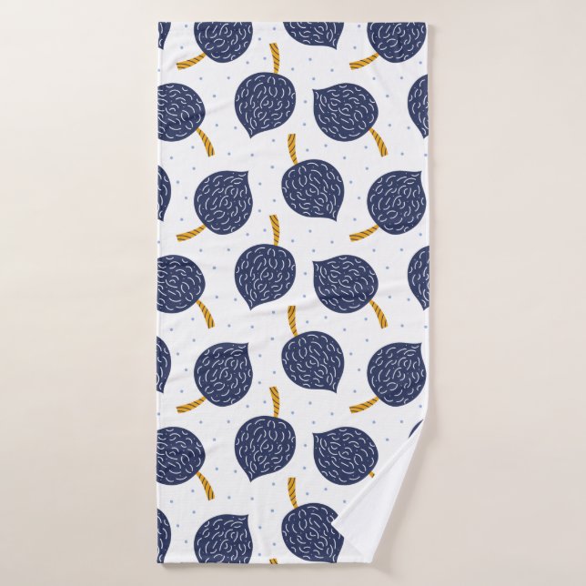Motif de fruits de la bombe Abstraite bleue marine (Serviette de bain)