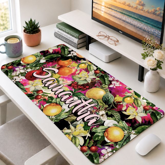 Motif de fruits moderne élégant rose jaune orange (Créateur téléchargé)