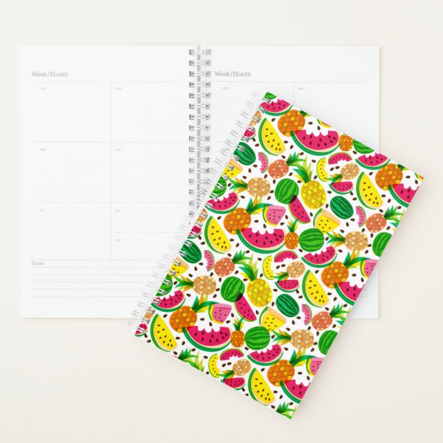 Motif de fruits tropicaux rouge et jaune (Devant avec enveloppe)
