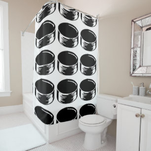 MOTIF DE GALET D'HOCKEY DE RIDEAU EN DOUCHE DE