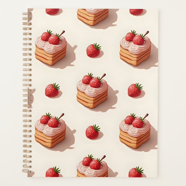Motif de gâteaux fraises Planificateurs (Devant)