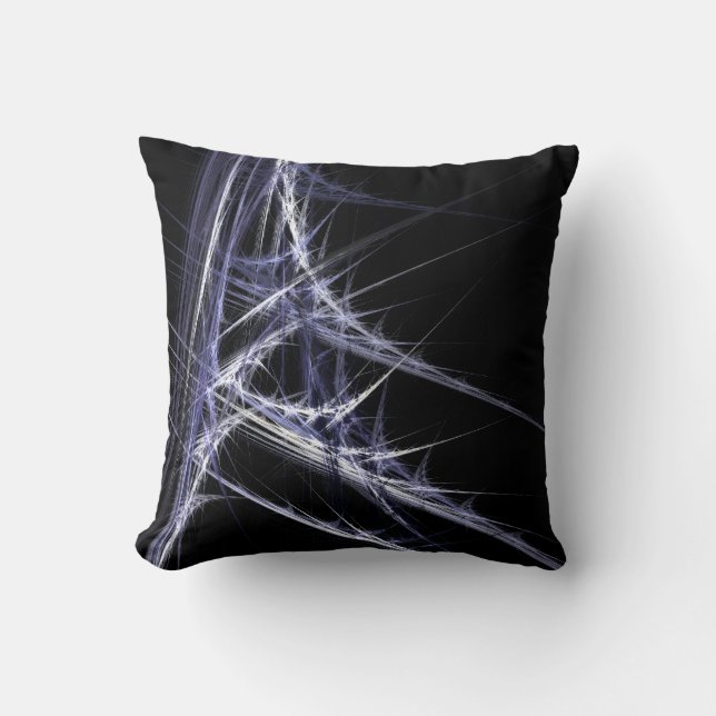 Motif de gel fractal Coussin noir violet (Recto)