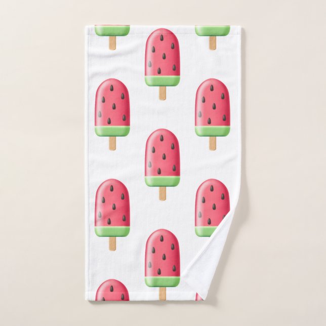 Motif de glace à la fraise rouge (Serviette à main)