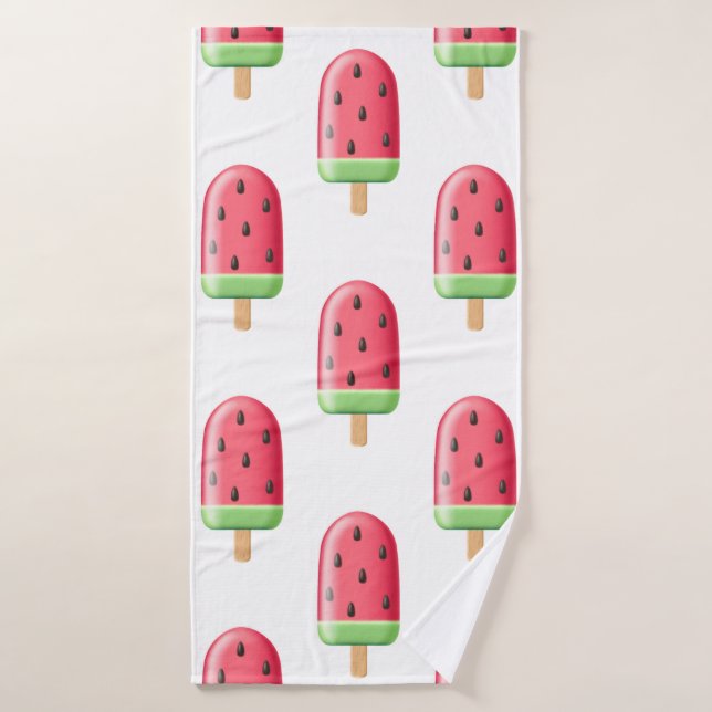 Motif de glace à la fraise rouge (Serviette de bain)