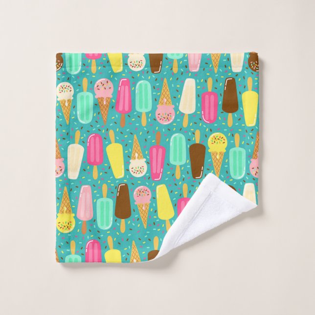 Motif de glace coloré Été (Gant de toilette)