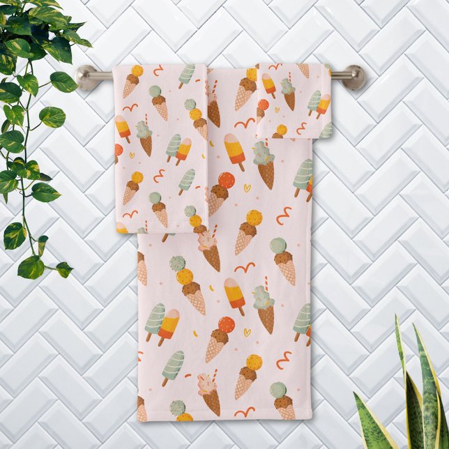Motif de glace mignon d'été (In situ Bathroom wall)