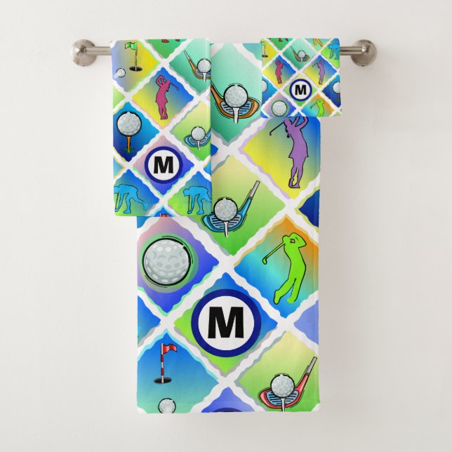 Motif de golf Blue Initial (En situation)