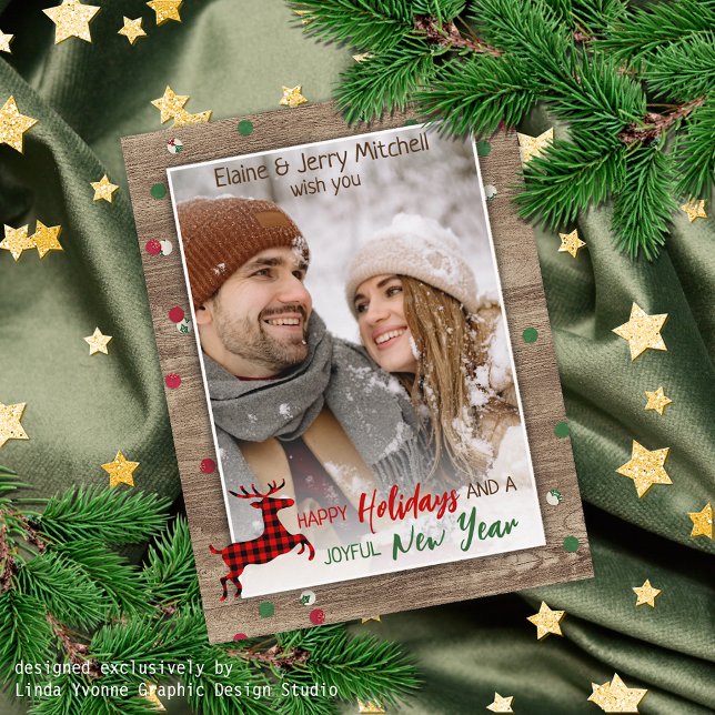 Motif de grain de bois rustique Carte de vœux sais (Créateur téléchargé)