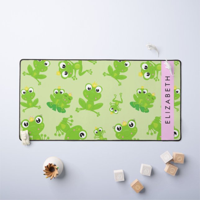 Motif de grenouille, Grenouille verte, Prince de g (Tableau pour enfants)