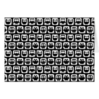 Motif de hibou en noir et blanc