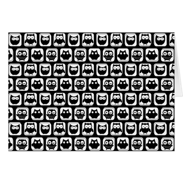 Motif de hibou en noir et blanc (Devant horizontal)