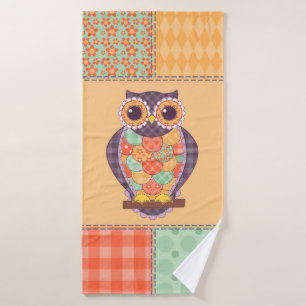 Motif de hibou en patchwork sans couture. arrière 