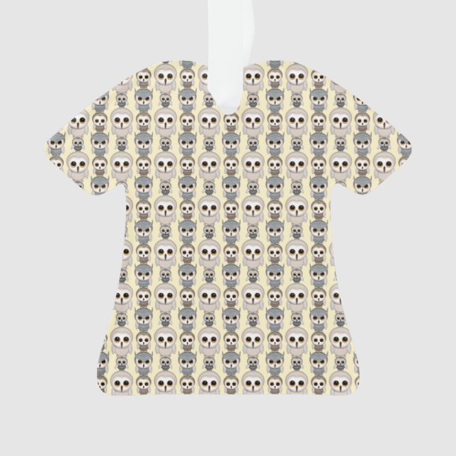 Motif de hiboux adorables sur fond jaune clair (devant)