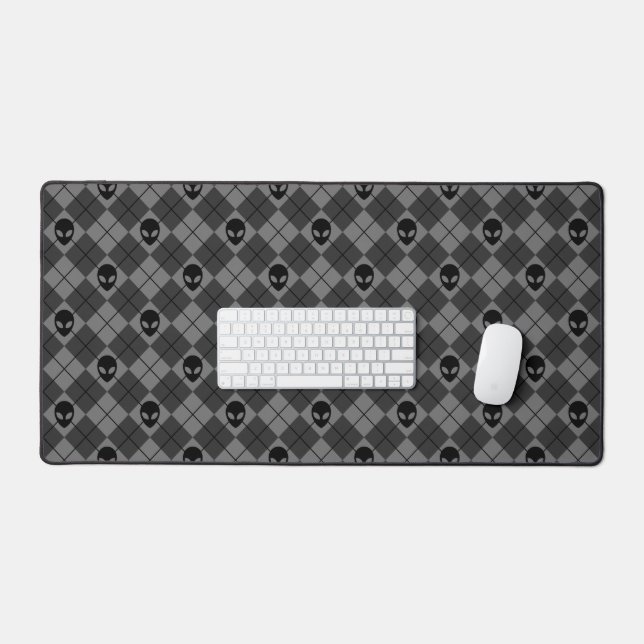 Motif de Jacquard Alien noir et gris (Clavier et souris)