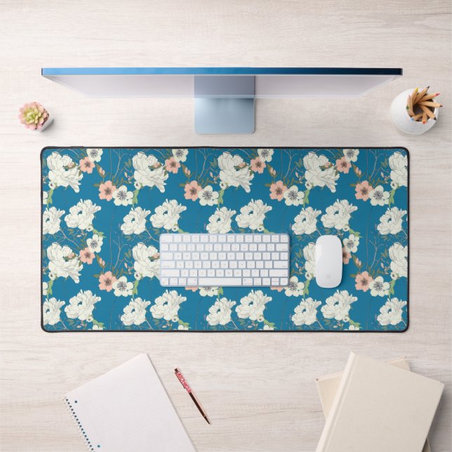 Motif de jardin floral blanc (Bureau 1)