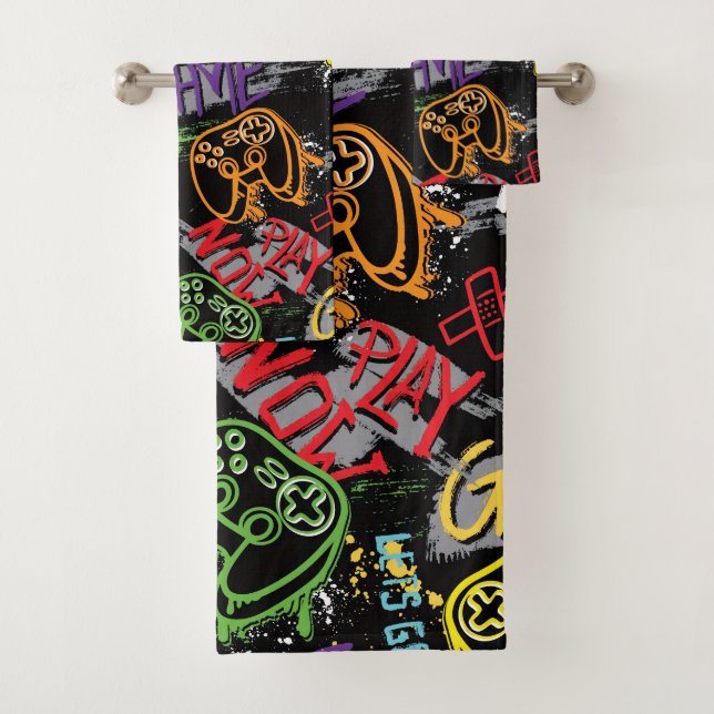 Motif de jeu graffiti néon (En situation)