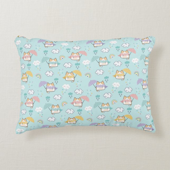 Motif de jour pluvieux mou Coussin d'accent (Devant)