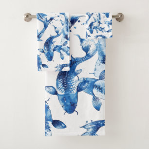Motif de Koi indigo shibori