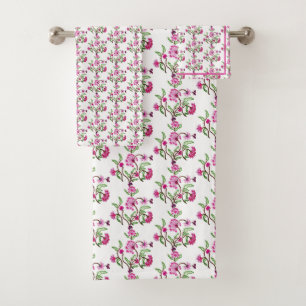 Motif de la Fleur de look Brodé violet Pays