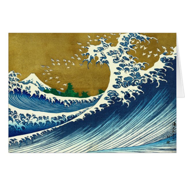 Motif de la Grande Vague de Hokusai : Art Ukiyo-e  (Devant horizontal)