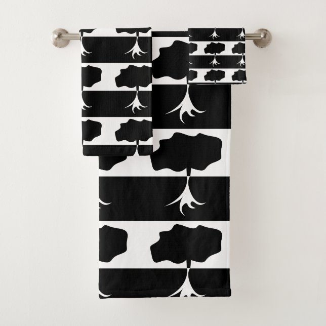 Motif de la nature de l'arbre en noir et blanc (En situation)