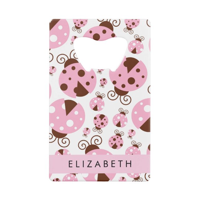 Motif De Ladybugs, Ladybugs Rose, Votre Nom (Devant)