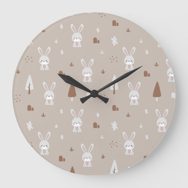 Motif de lapin adorable pour grande horloge pour e (Recto)