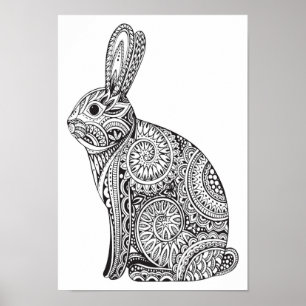 Motif de lapin Color It Poster