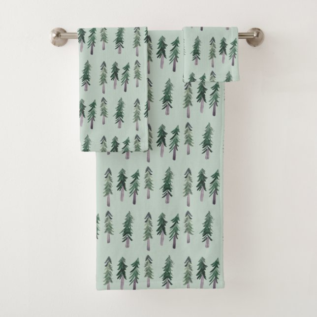 Motif de l'aquarelle de la forêt des pins (En situation)