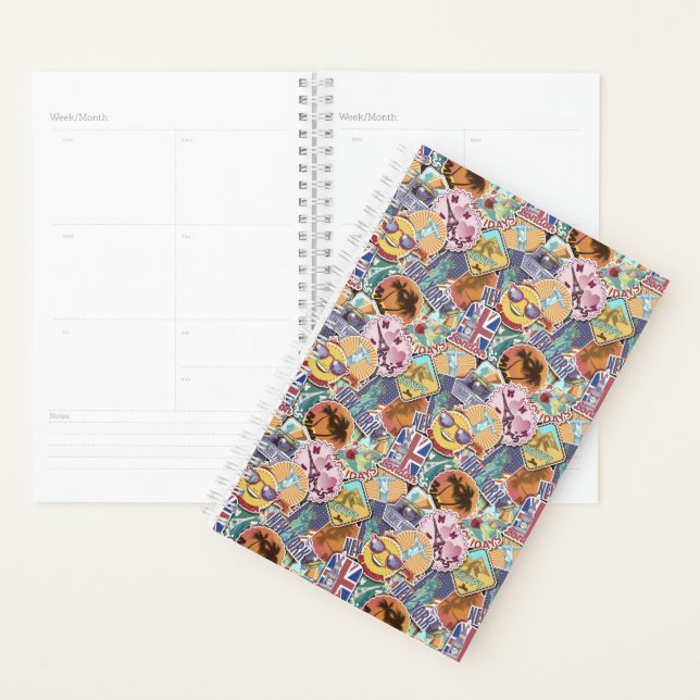 Motif de l'autocollant de voyage coloré (Devant avec enveloppe)