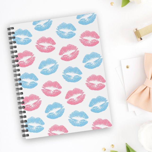 Motif de lèvres bleues et roses, Lipstick, Baiser (Créateur téléchargé)