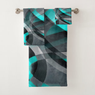 Motif de ligne à arc gris et turquoise des année