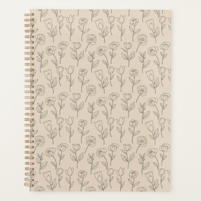 Motif de ligne florale minimal élégant (Devant)