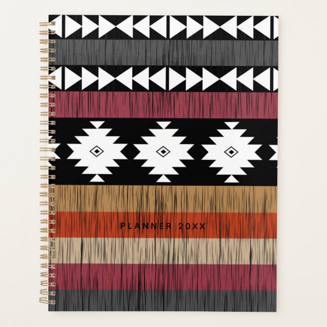 Motif de lignes géométriques colorées natives (Devant)