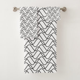 Motif de lignes Wavy en noir et blanc