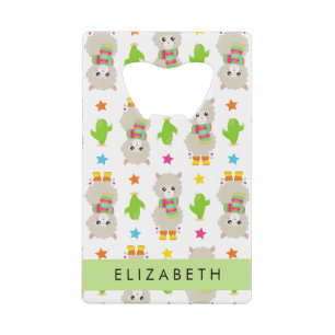 Motif De Llamas, Alpacas, Cactus, Votre Nom