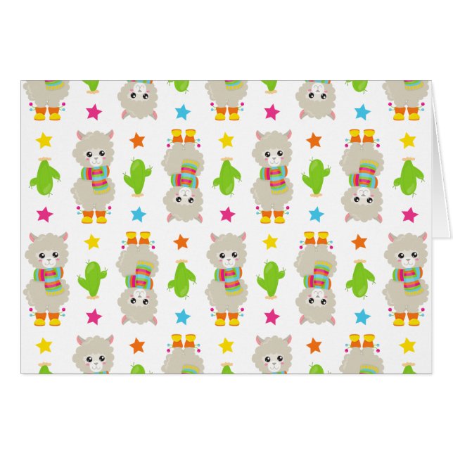 Motif De Llamas, Cute Llamas, Alpacas, Cactus (Devant horizontal)