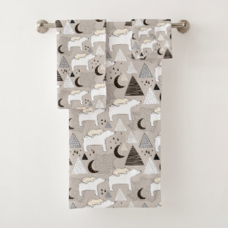 Motif de l'ours de bois du mignon Doodland
