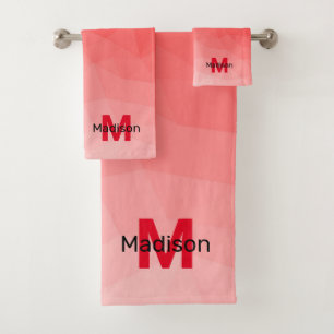 Motif de maille géométrique à dégradé rouge Monogr