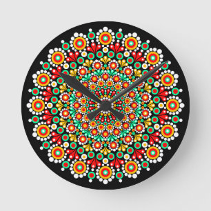 Motif de mandala coloré Horloges Boho Point