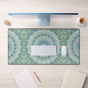 Motif de mandala côtier bleu et vert de mer