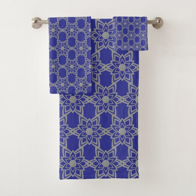 Motif de mandala de fleurs grises abstraites sur f (En situation)