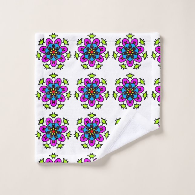 Motif de mandala floral (Gant de toilette)