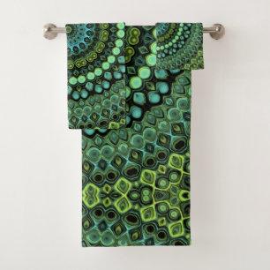 Motif de mandala kaléidoscope vert et sarcelle