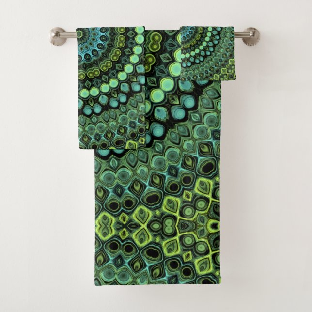 Motif de mandala kaléidoscope vert et sarcelle (En situation)