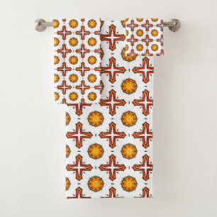 Motif de mandala orange et jaune 